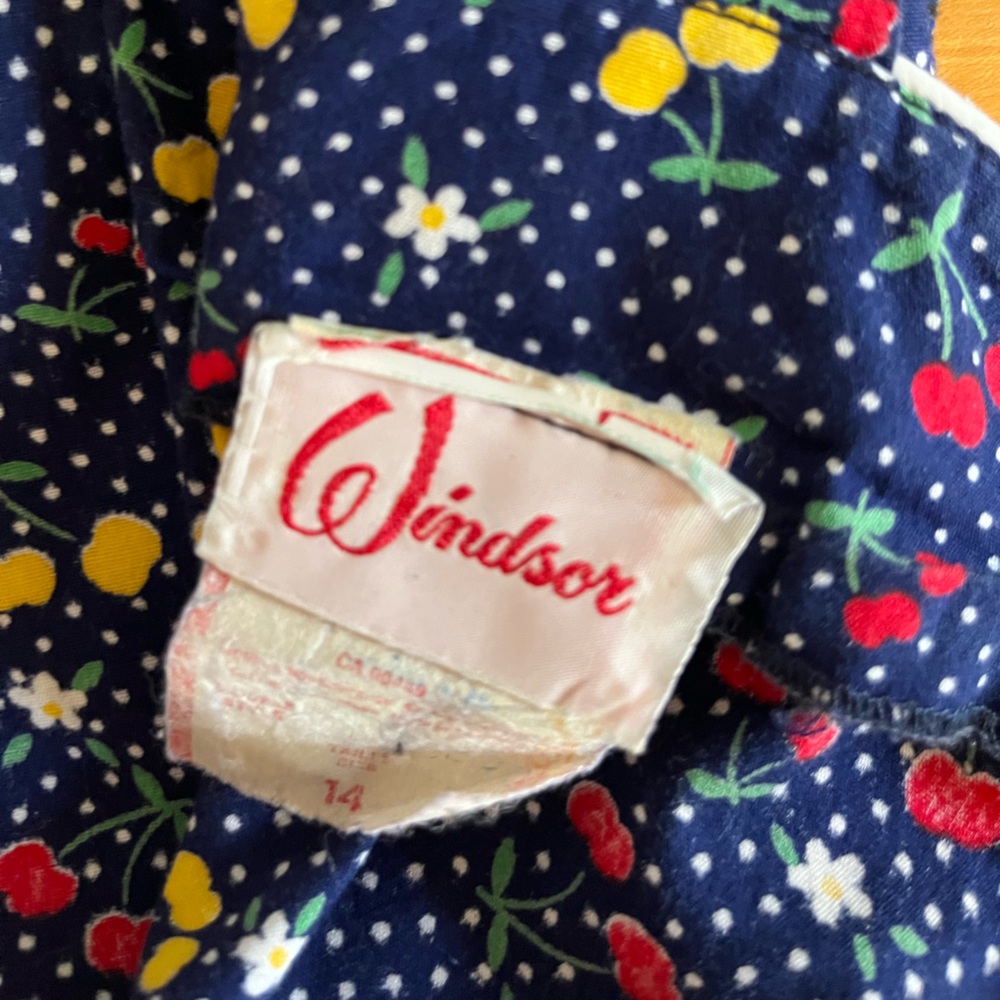 Vintage cherries and daisies Romper